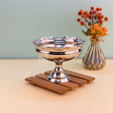 Медная чаша-фруктовница на ножке, оловянное покрытие Exirmes 30220329 Иран