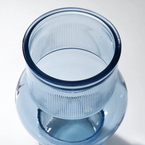 МИРМОСАИК MYRMOSAIK Ваза 17 см, синяя/прозрачная