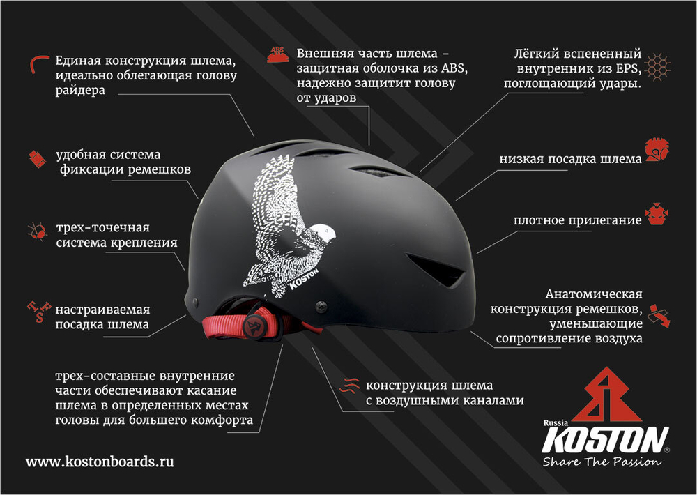 Шлем для лонгборда Koston  Eagle