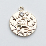 Подвеска Знак Зодиака Козерог, цвет золото, фианит, размер 16*14 мм, цена за 1 шт