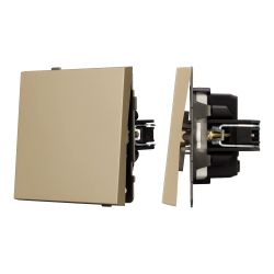 Механизм звонкового выключателя SWT-TENDO-MKR1-SFPL-GD (230V, 10A) (Arlight, Матовый песочный) 054588