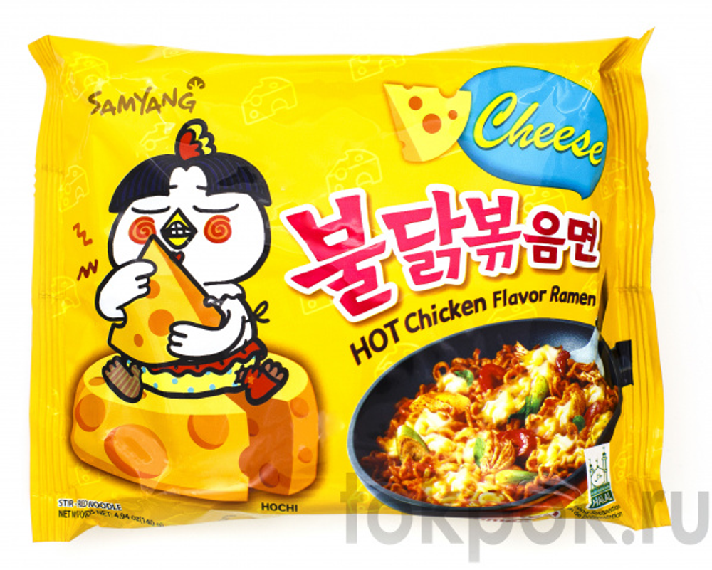 Лапша со вкусом курицы и сыра, острая Samyang, 140 гр