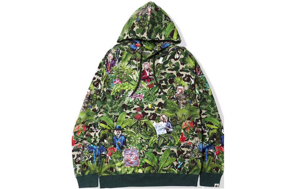 A Bathing Ape X Monkey 47 Pullover Худи зеленый