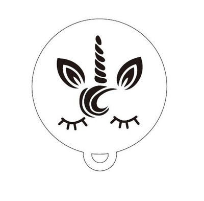 Трафарет для аквагрима круглый "Единорог"  10 на 12 см