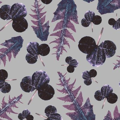 Фиолетовые листья клевера и одуванчика №3.