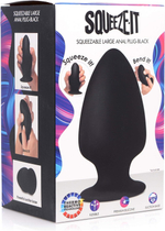 Черная мягкая анальная пробка Squeezable Large Anal Plug - 13,2 см. (Цвет: черный)