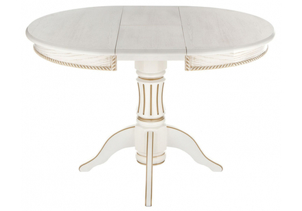 Стол деревянный Woodville Павия молочный, золото патина