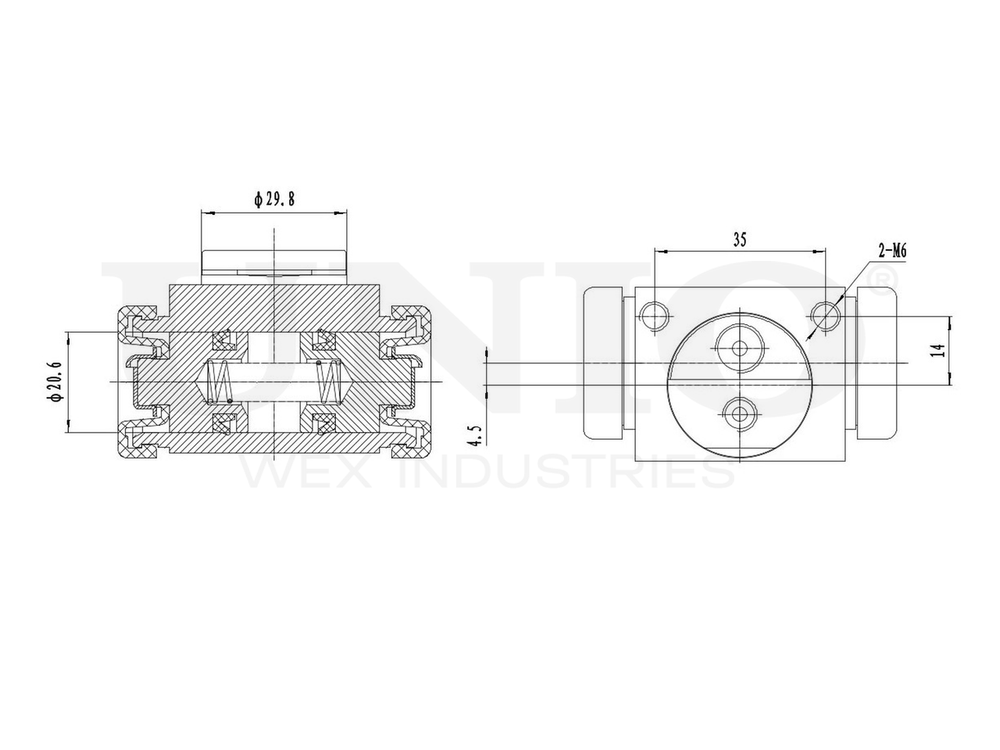 Цилиндр тормозной колесный UNIO BRC-20519