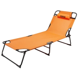Шезлонг складной с подголовником (670х1930мм) ISMA ISMA-8009J
