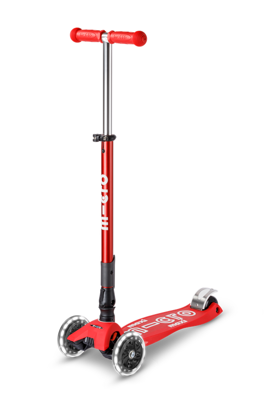 Самокат Maxi Micro Deluxe LED складной красный
