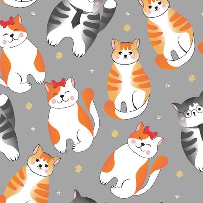 Котики на сером