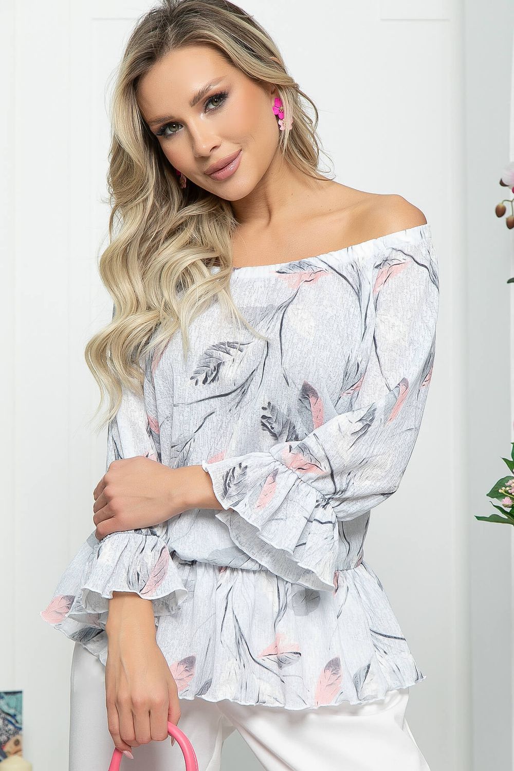 Блуза "Эндрита" (светло-серая) Б5583 LT Collection