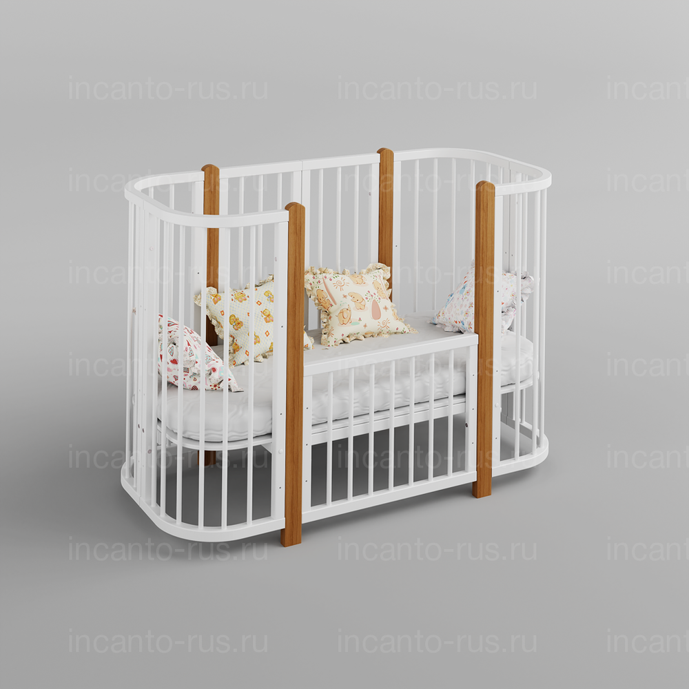Кроватка детская Incanto Scandy 5 в 1 цвет белый/бук
