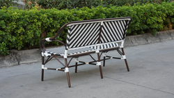 "Кабри" диван двухместный плетенный из искусственного ротанга, цвет черно-белый