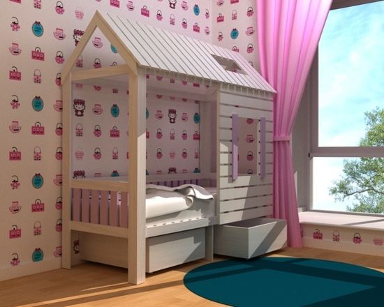 Кровать-домик АМИ-1 с ящиками