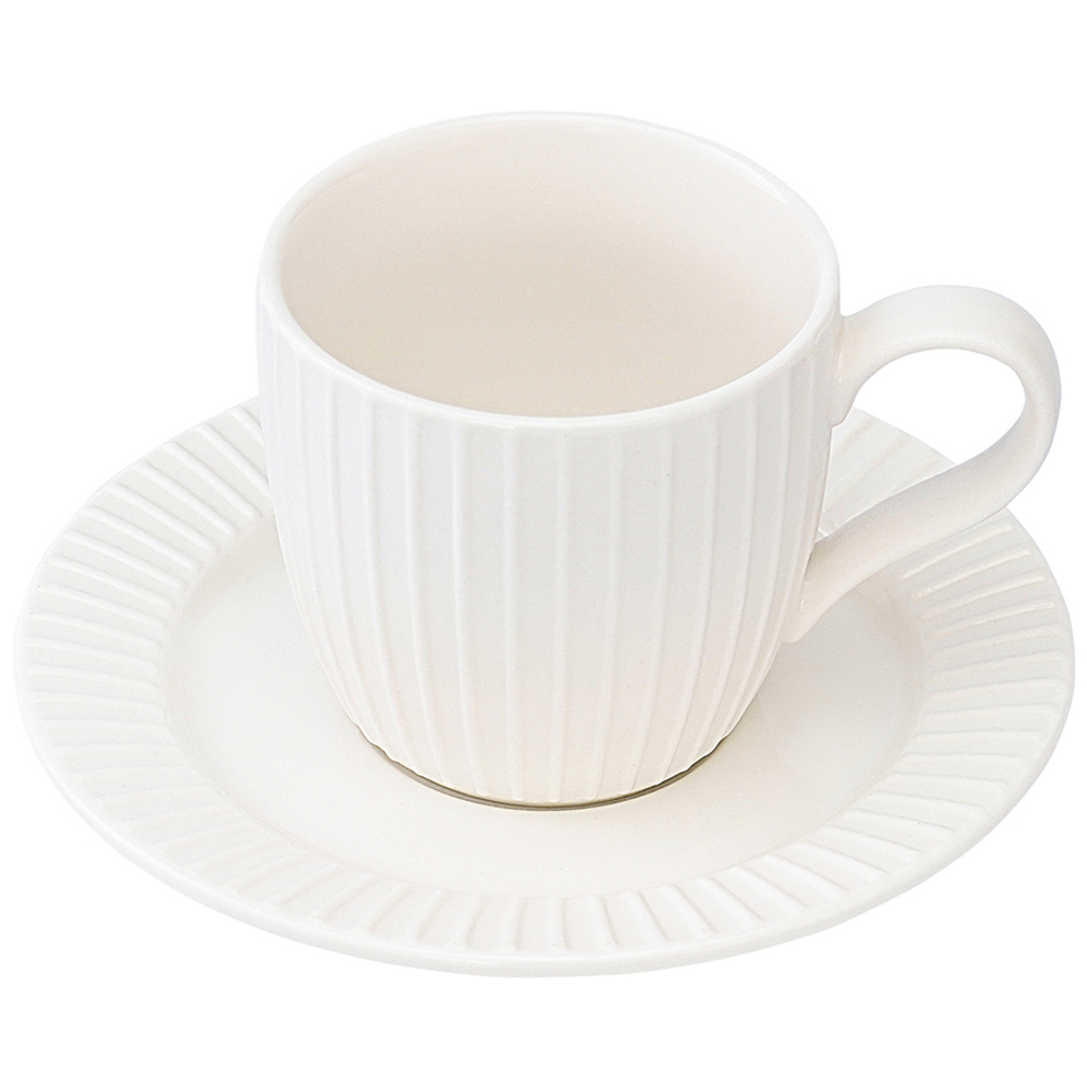 Набор чашек с блюдцами soft ripples, dual glazing, 125 мл, 2 шт.