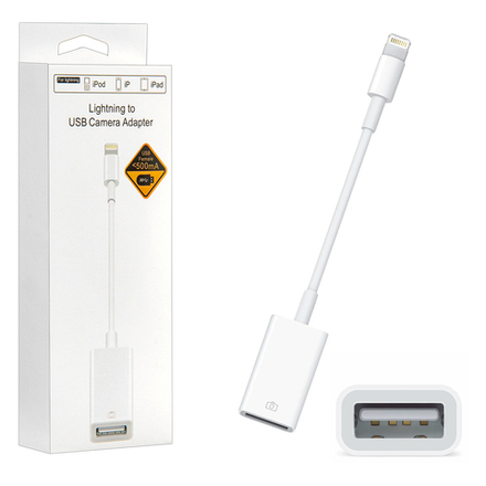 Переходник OTG Lighting - USB (белый) 11см