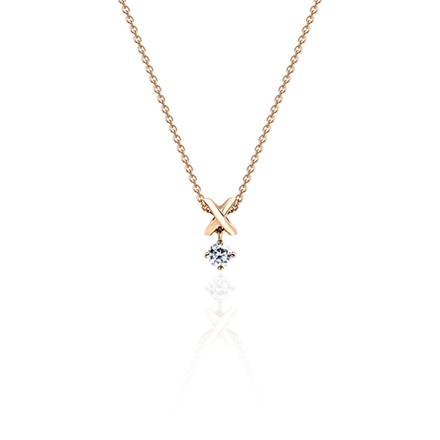 Колье-подвеска с фианитом из красного золота 585 пробы JA-L-1Л110836