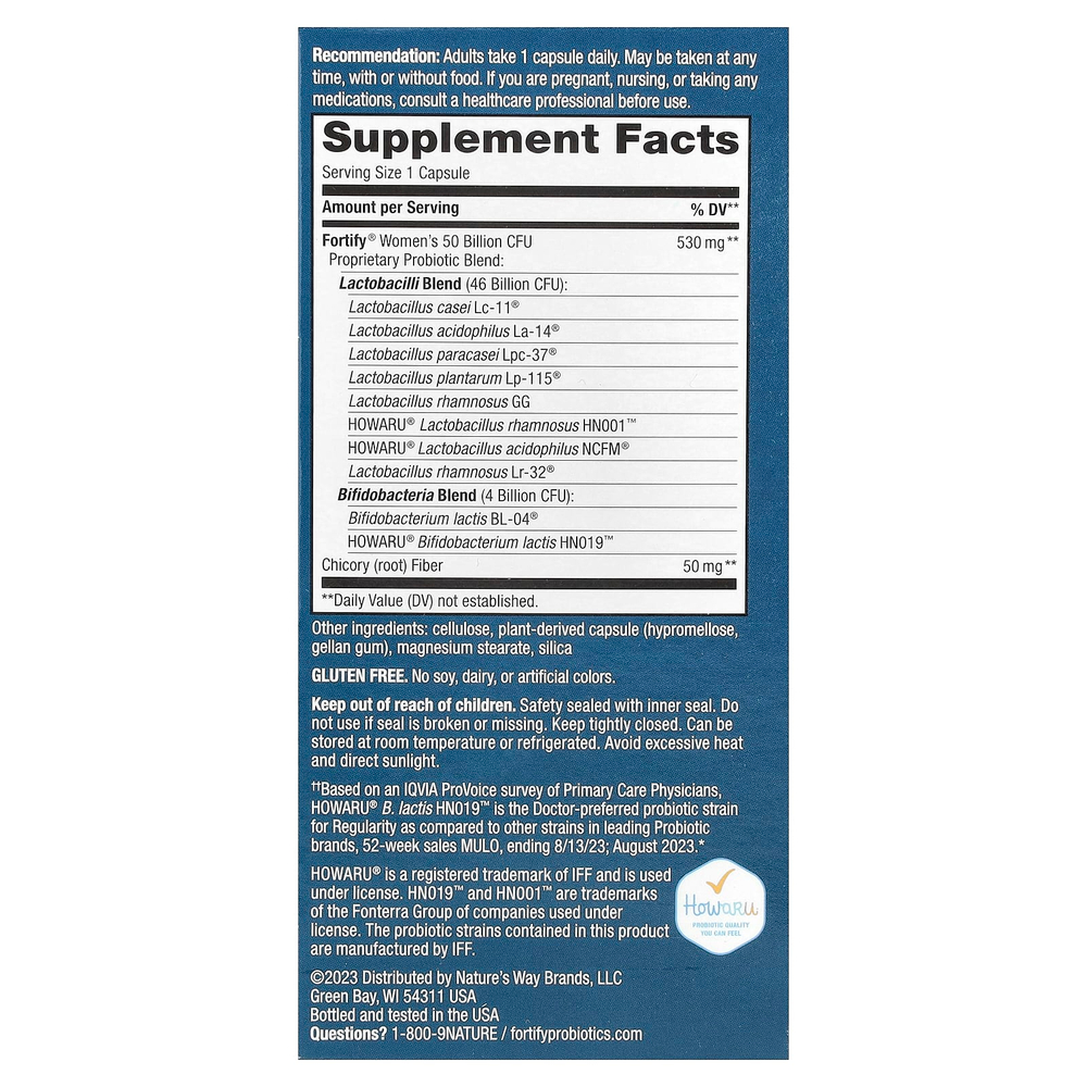 Nature's Way, пробиотик для женщин Fortify®, 50 млрд КОЕ, 30 капсул с отсроченным высвобождением