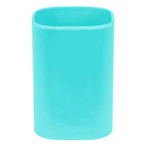 Подставка-стакан СТАММ "Фаворит", пластиковая, квадратная, мятная