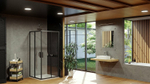 Душевой уголок Ravak Blix BLSRV2-90 90x90 X1LM70300Z1 профиль Черный стекло Transparent