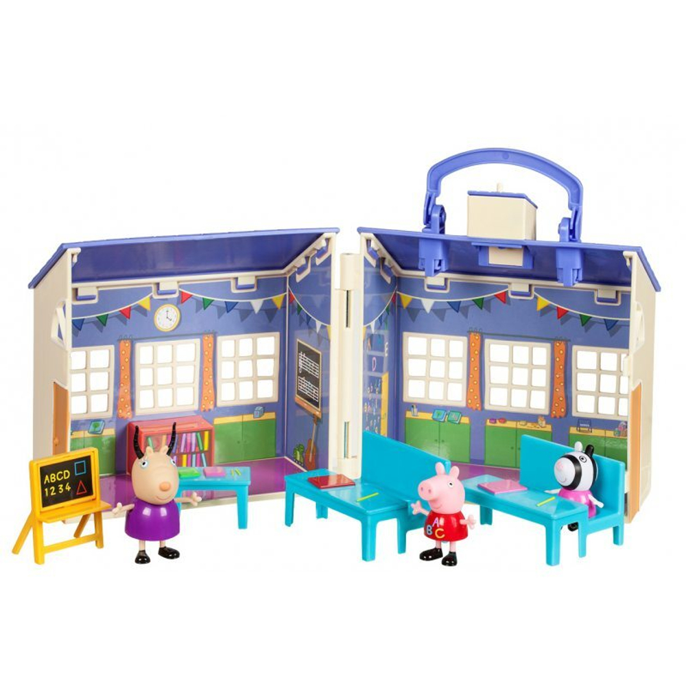 TM Toys Peppa Pig - Большой раздвижной школьный набор + 3 фигурки 92608