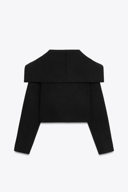 ZARA КОРОТКИЙ КАРДИГАН НА ЗАПÁХЕ, ЧЕРНЫЙ