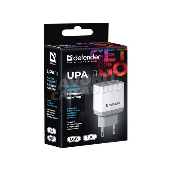 СЗУ 1 USB Defender UPA-11 1000mA пластик белый