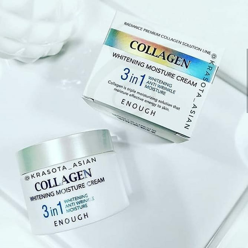 Enough. Осветляющий крем с коллагеном 3в1 Collagen Whitening Moisture Cream 3in1