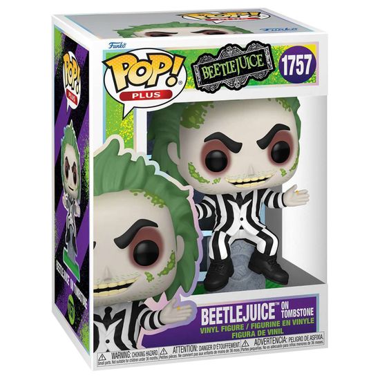 Фигурка Funko POP! Plus Beetlejuice S3 Beetlejuice on Tombstone (1757) 83562 / Фигурка Фанко ПОП! по мотивам фильма "Битлджус", Битлджус. Товар уцененный