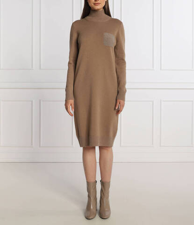 хлопковое платье Peserico - коричневый(S92191F07 A9018)