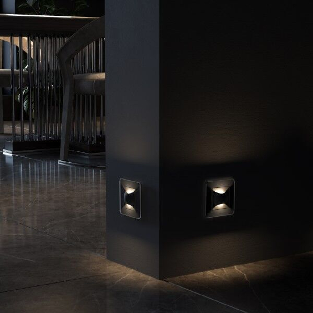 Встраиваемая LED подсветка МУН (черный матовый)