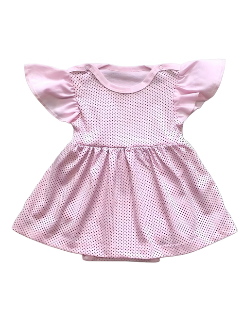 Боди-платье Горошек pink