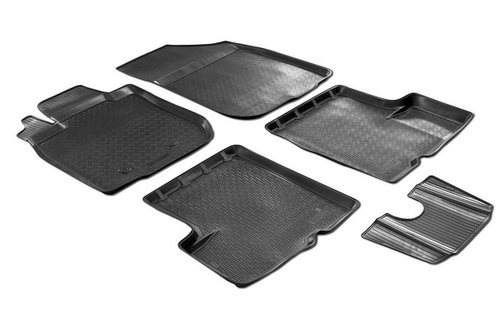 Коврики в салон автомобиля Rival для Renault Sandero II поколение 2014-2018 2018-н.в./Sandero Stepway II поколение 2014-2018 2018-н.в., полиуретан, с крепежом, 5 частей, 14703003