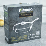 Сковорода 22см Premium blue со съемной ручкой и стеклянной крышкой