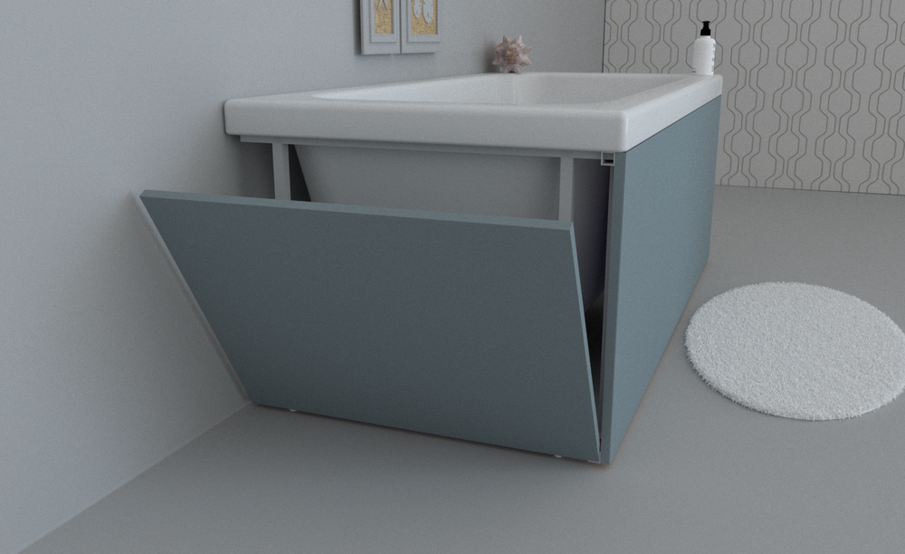 Экран для ванны торцевой откидной левый TE-2L-224 ниагара матовый soft touch
