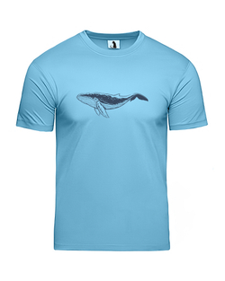 Футболка Пятидесятидвухгерцевый кит классическая голубая с синим