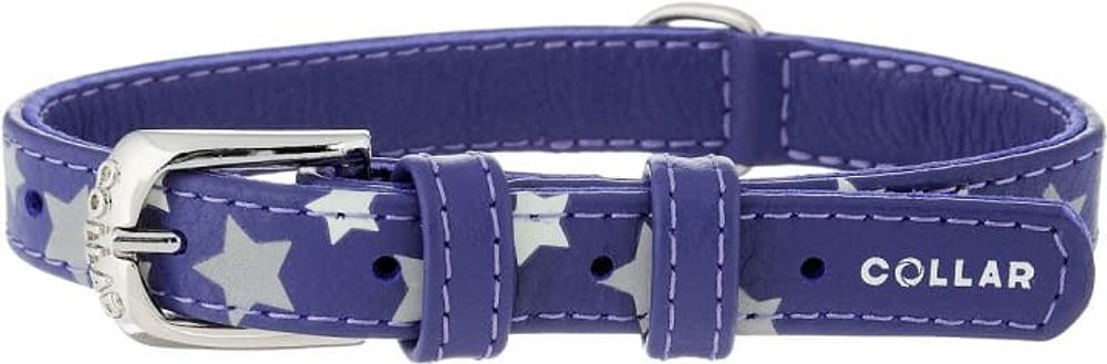 Ошейник "CoLLaR GLAMOUR" с узором "Звёздочка" (ширина 15мм, длина 27-36см) фиолетовый Ошейник "CoLLaR GLAMOUR" с узором "Звёздочка" (ширина 15мм, длина 27-36см) фиолетовый