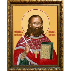 Михаил Платонов священномученик пресвитер. Икона на холсте.