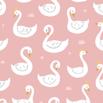 детский паттерн с лебедями