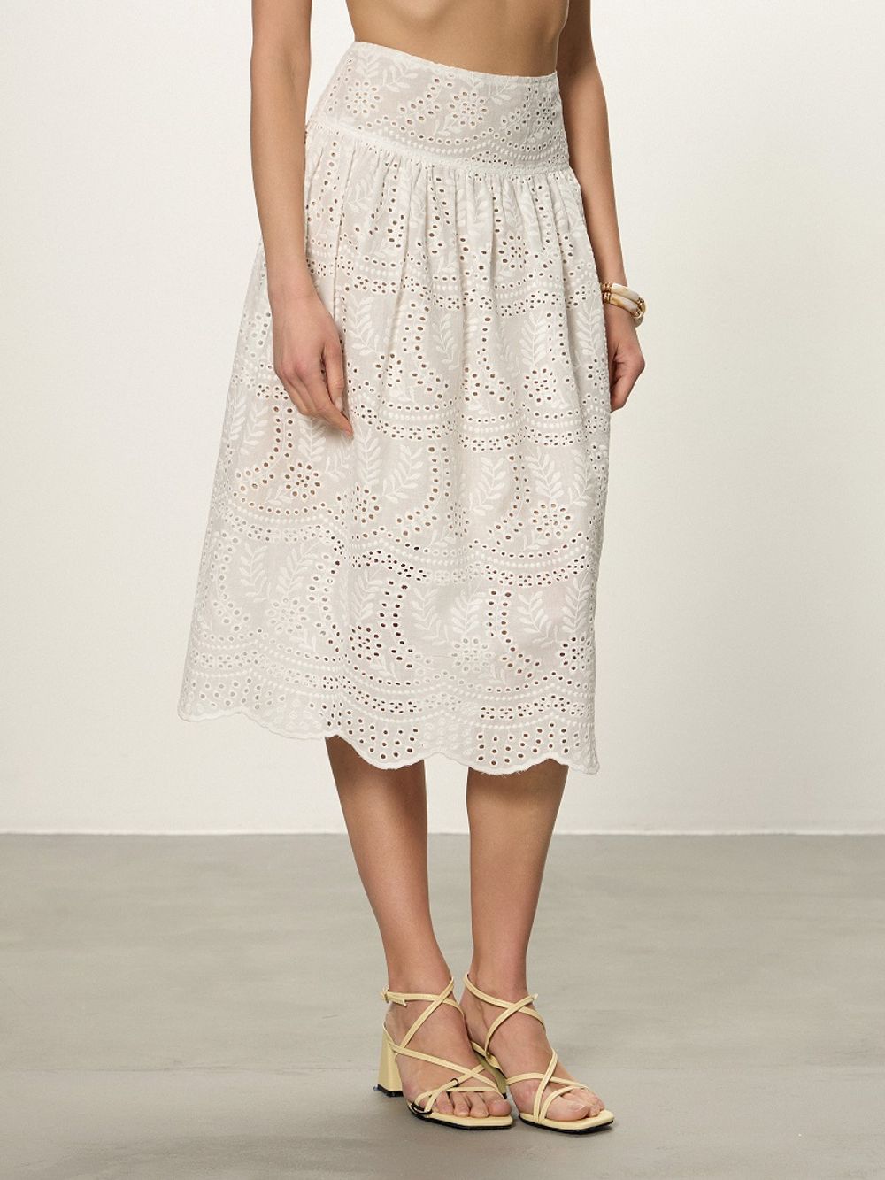 Юбка шитье белая