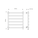 Полотенцесушитель MIXLINE CAPELLA  60х50 (кноп выключ, 255 Вт, 6 перекладин, левый) электрический