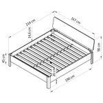 Кровать двуспальная, 160х200, Магнелия, с настилом, массив дуба, лак, Dipriz