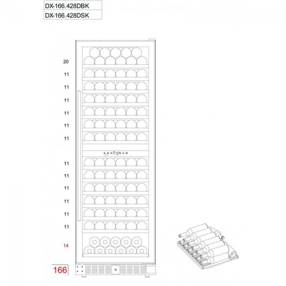 Винный шкаф DUNAVOX DX-166.428SDSK