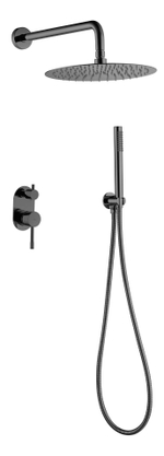 Boheme Смеситель встроенный + верхний+ ручной душ, Uno. Shine Gun Metall