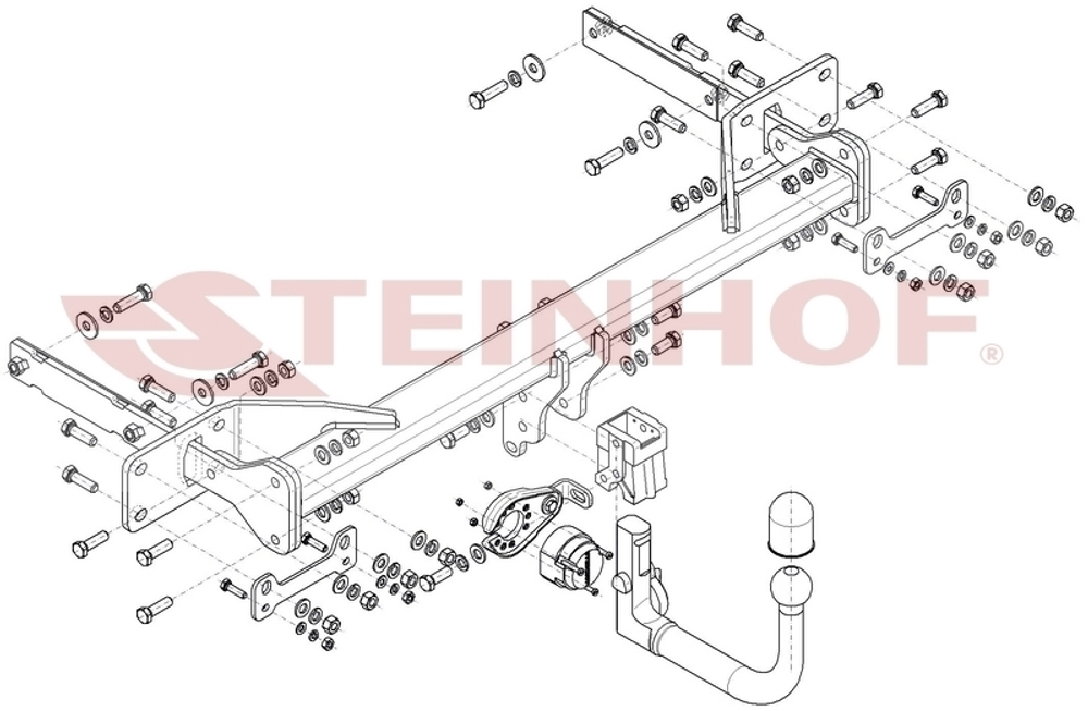 Фаркоп Steinhof M-159 для Mercedes S-Class w222 2014-2021(паспорт и сертификат в комплекте)(без электрики)