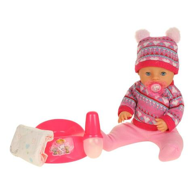 Пупс озвуч. "Анечка" 40см. музыка-Шаинский, пьет, писает, закр.глазки, 4 аксесс, 100 фраз Y40BB-KNIT