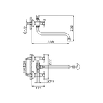 Смеситель для ванны и раковины 1/2 кер F2208 FRAP с шар перекл КРЕСТ, S излив, хром, латунь
