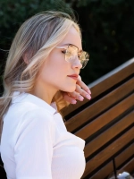 Оправа для очков женская брендовая золотистая