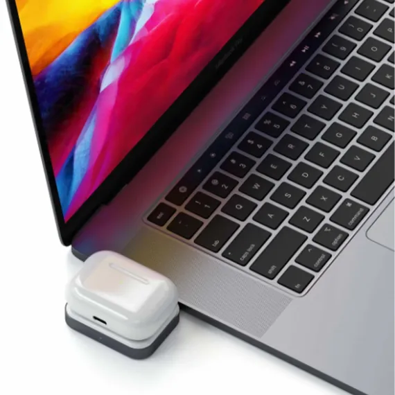 Satechi Wireless Charging Dock for AirPods Space Gray